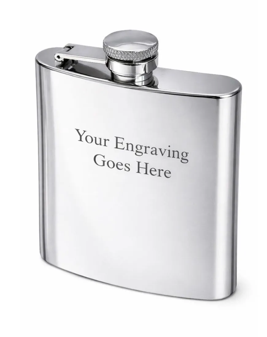 Personalised Artamis Polished Steel 6oz Hip Flask