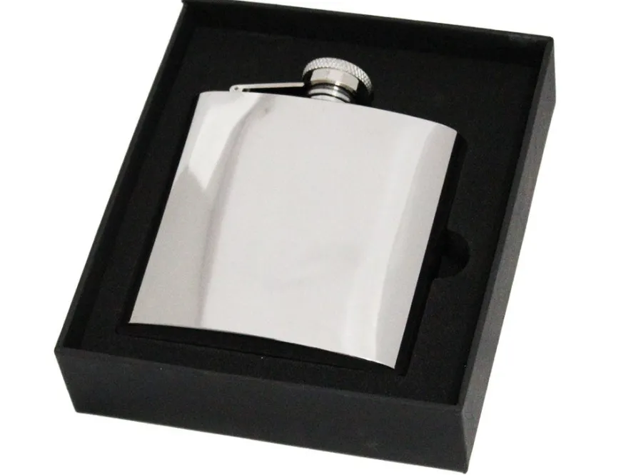 Personalised Artamis Polished Steel 6oz Hip Flask