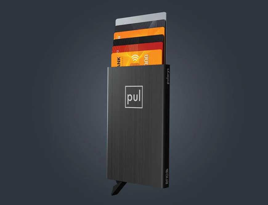 Pularys ZEN Brushed Black Credit Card Holder