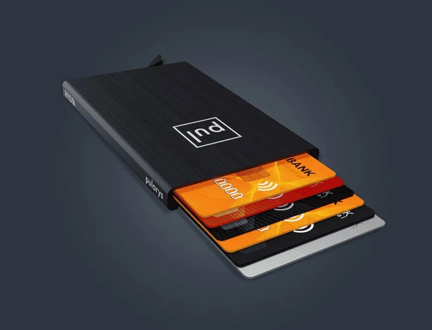 Pularys ZEN Brushed Black Credit Card Holder