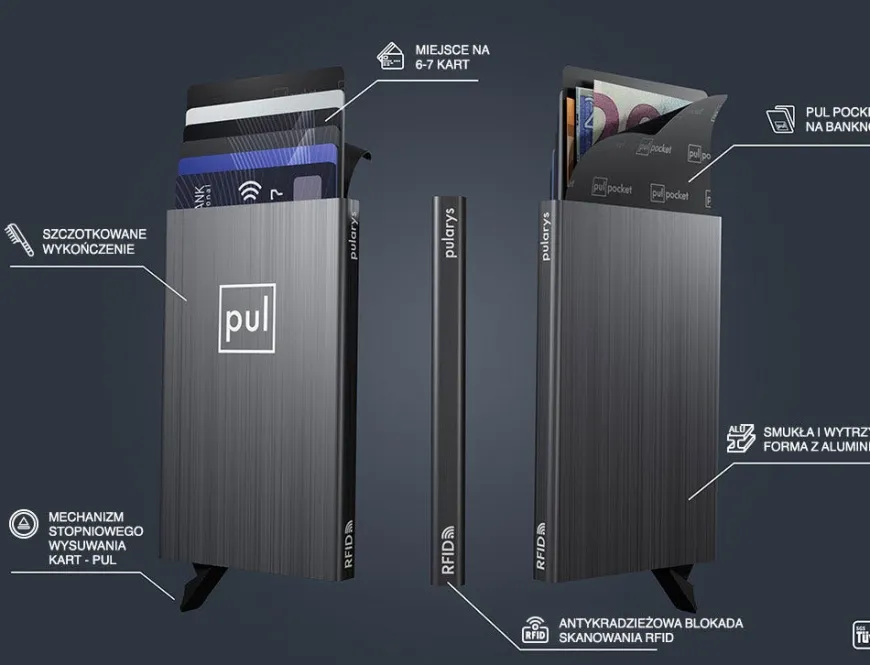 Pularys ZEN Brushed Dark Grey Credit Card Holder