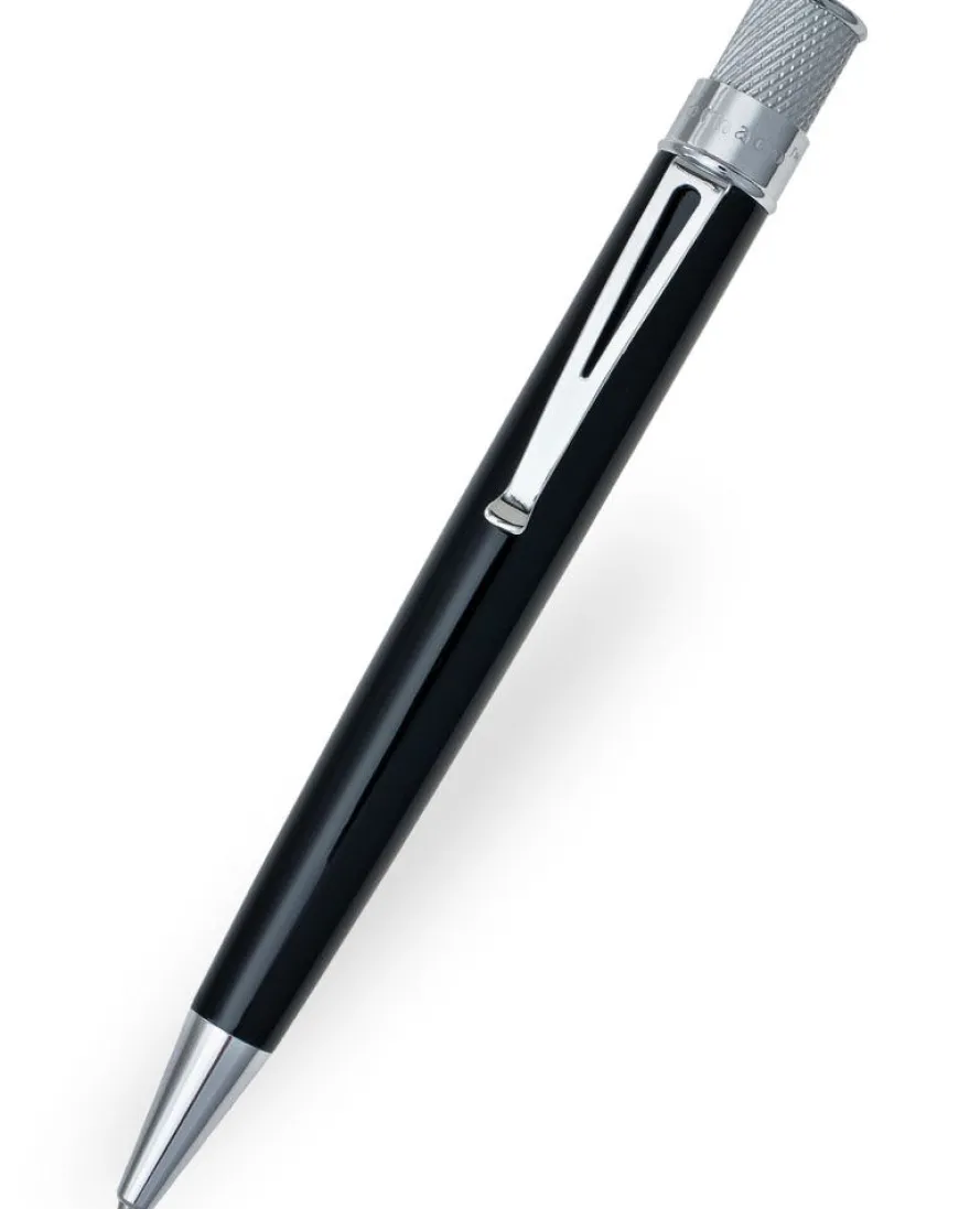 Retro 51 Tornado Classic Black Chrome Trim Rollerball Pen