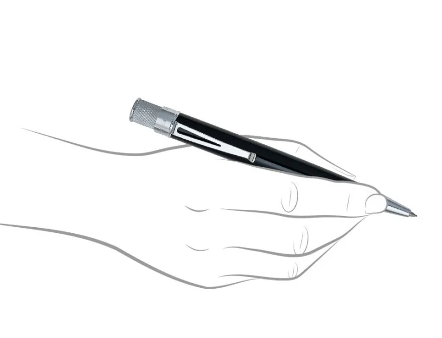 Retro 51 Tornado Classic Black Chrome Trim Rollerball Pen