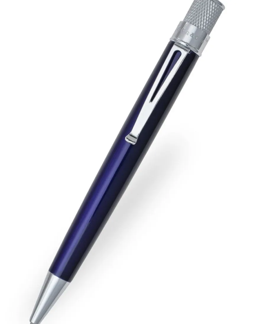 Retro 51 Tornado Classic True Blue Chrome Trim Rollerball Pen