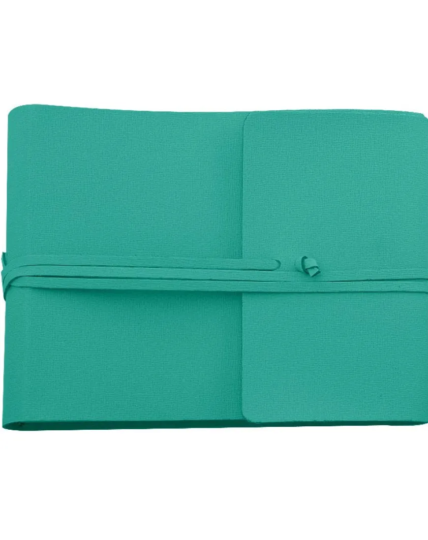 Saffiano Large Leather Photo Album - Turquoise