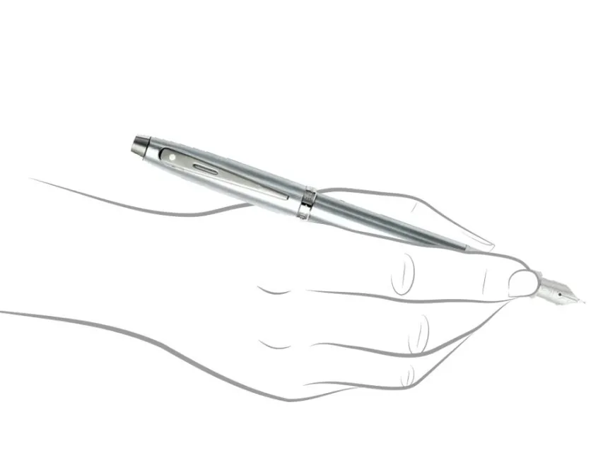 Sheaffer 100 Brushed Chrome Rollerball & Fountain Pen Gift Set