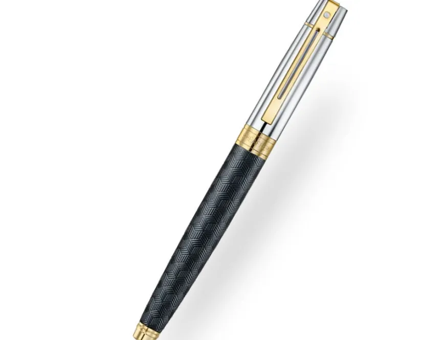 Sheaffer 300 Engraved Black Barrel with Chrome Cap & Gold Trims Fountain Pen