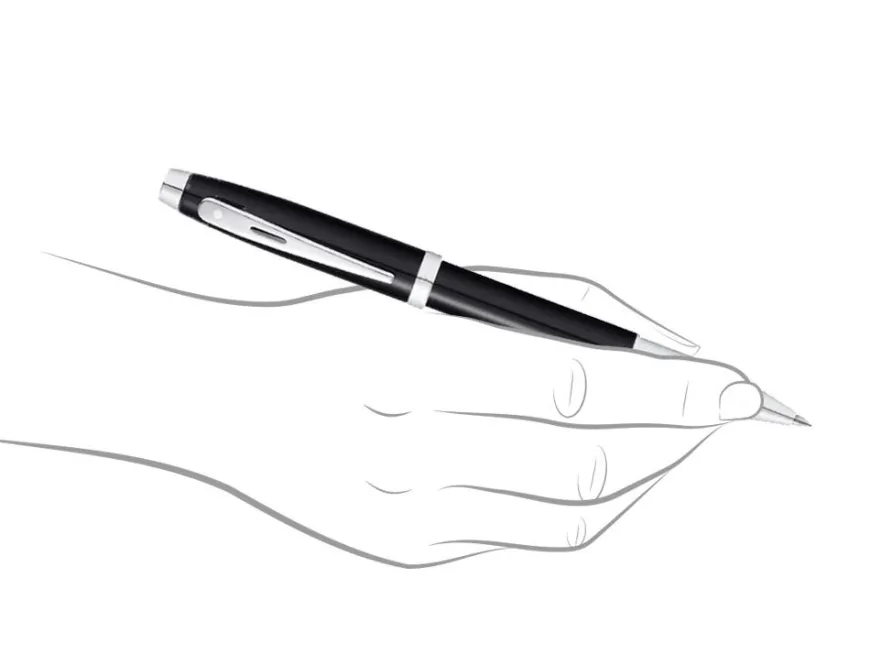 Sheaffer 100 Gloss Black Chrome Trim Rollerball Pen