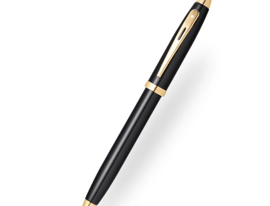 Sheaffer 100 Gloss Black Gold Trim Fountain Pen
