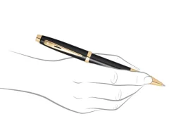 Sheaffer 100 Gloss Black Gold Trim Rollerball & Ballpoint Pen Gift Set
