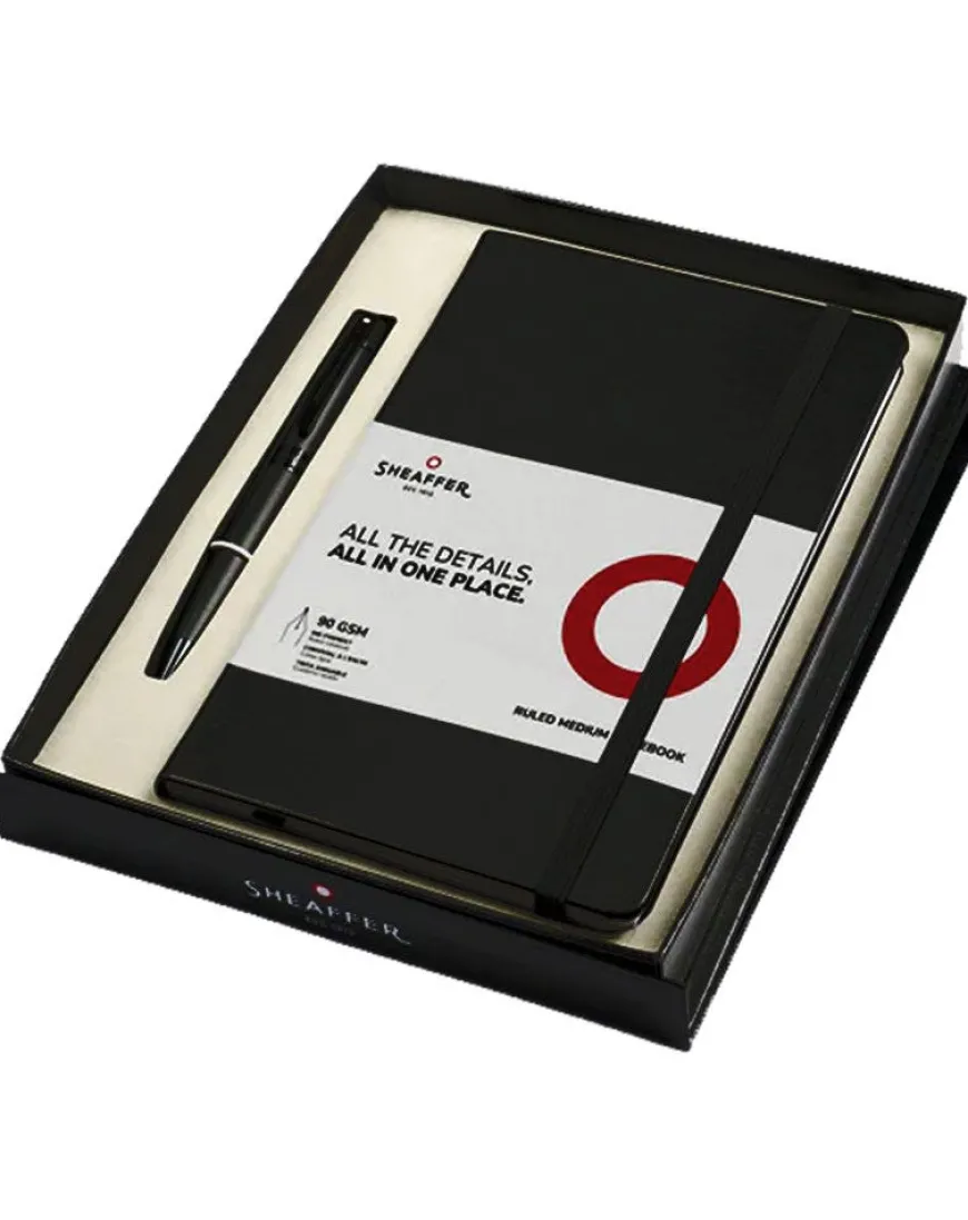 Sheaffer 300 Matte Black Ballpoint Pen & A5 Notebook Gift Set