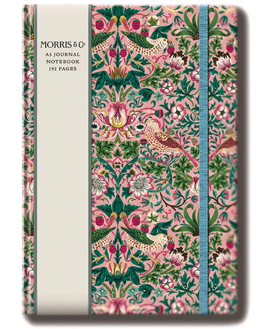 The Original Morris & Co Strawberry Thief Pink A5 Journal