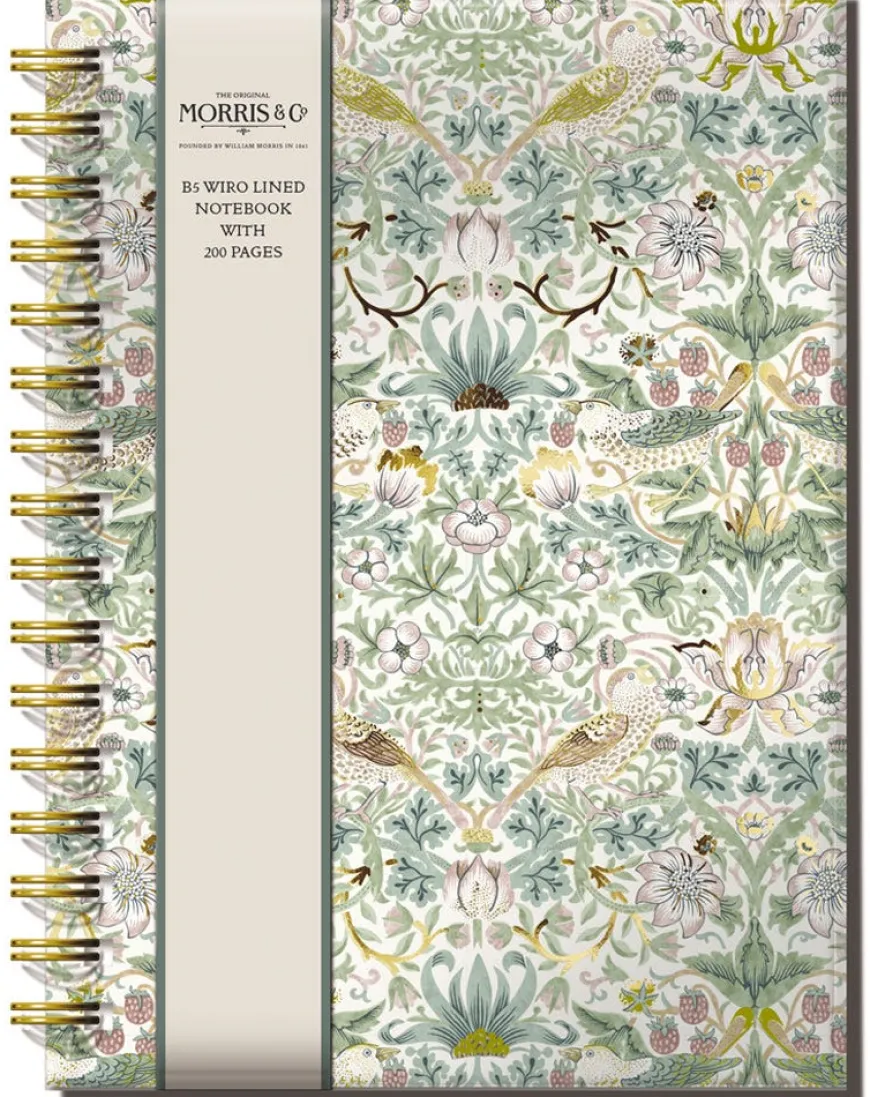 The Original Morris & Co Strawberry Thief B5 Wired Lined Notebook