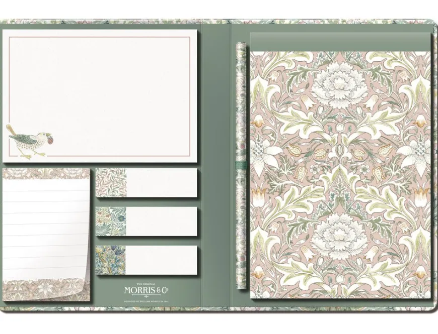 The Original Morris & Co Strawberry Thief Stationery Set Organiser with Pencil