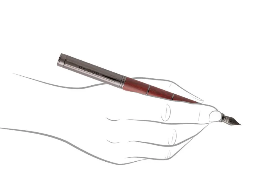 Tom Hessin Revolution Collection Ironbridge With Wooden Barrel Fountain Pen