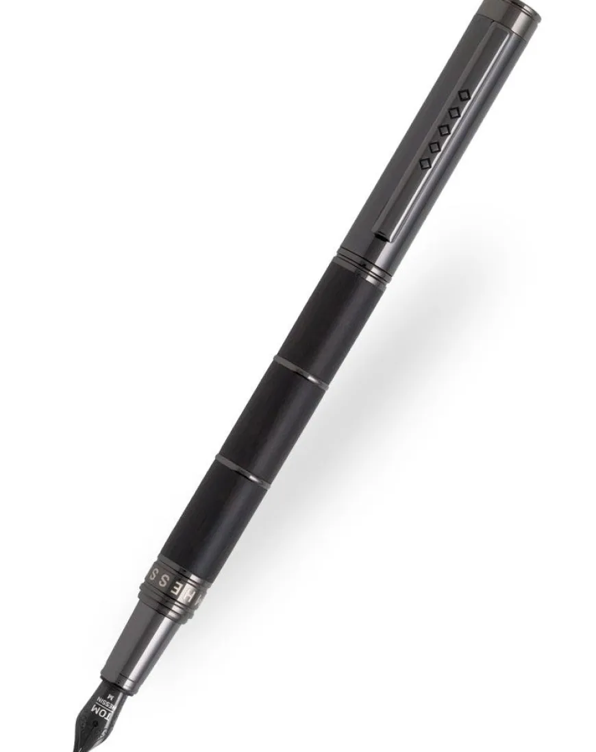 Tom Hessin Revolution Collection Charcoal With Wooden Barrel Fountain Pen