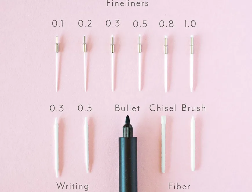 Tom's Studio Lumos All Black Duo Tip Refillable Fineliner & Brush Pen