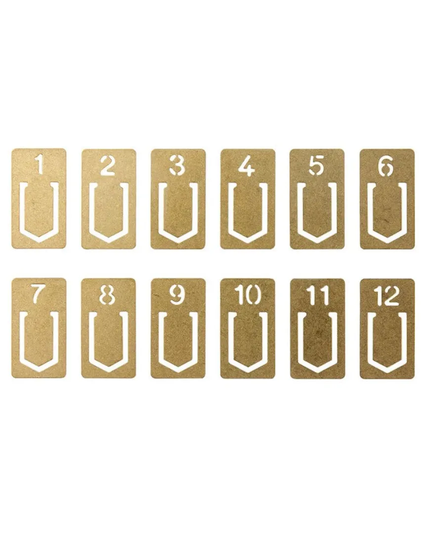 TRAVELER'S COMPANY Brass Number Clips - Set of 12