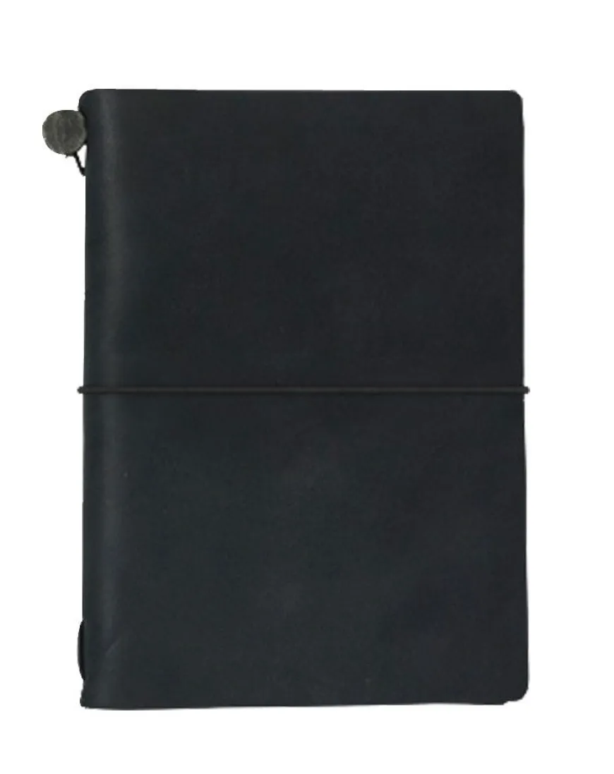 TRAVELER'S COMPANY Notebook Passport Size Black Leather