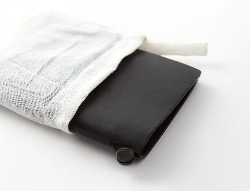 TRAVELER'S COMPANY Notebook Passport Size Black Leather