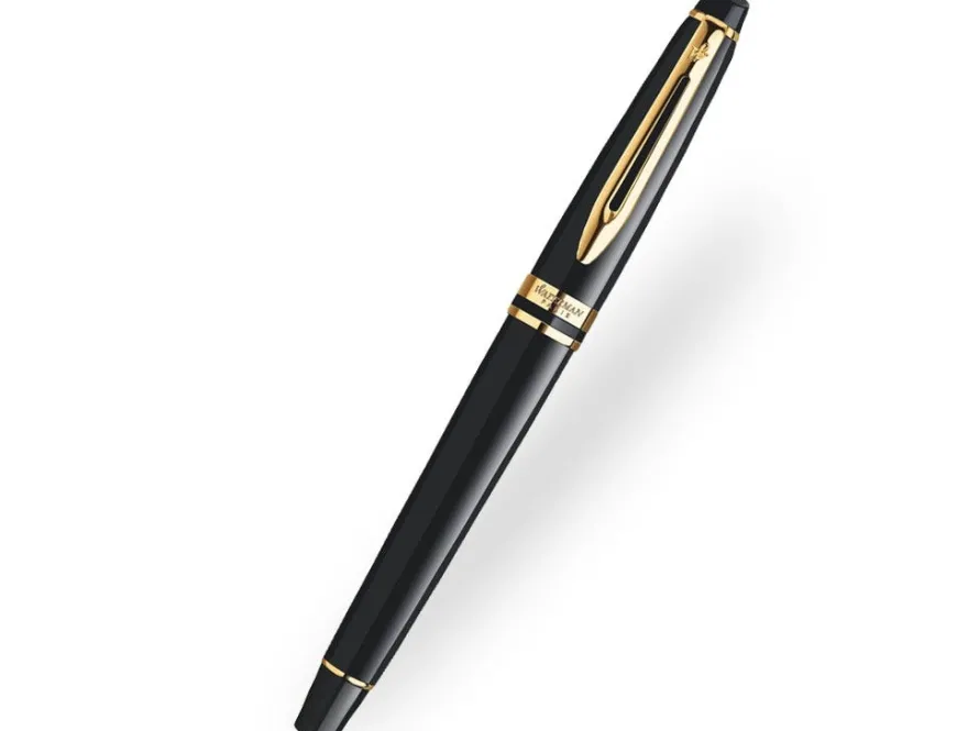 Waterman Expert Black Lacquer Gold Trim Fountain Pen