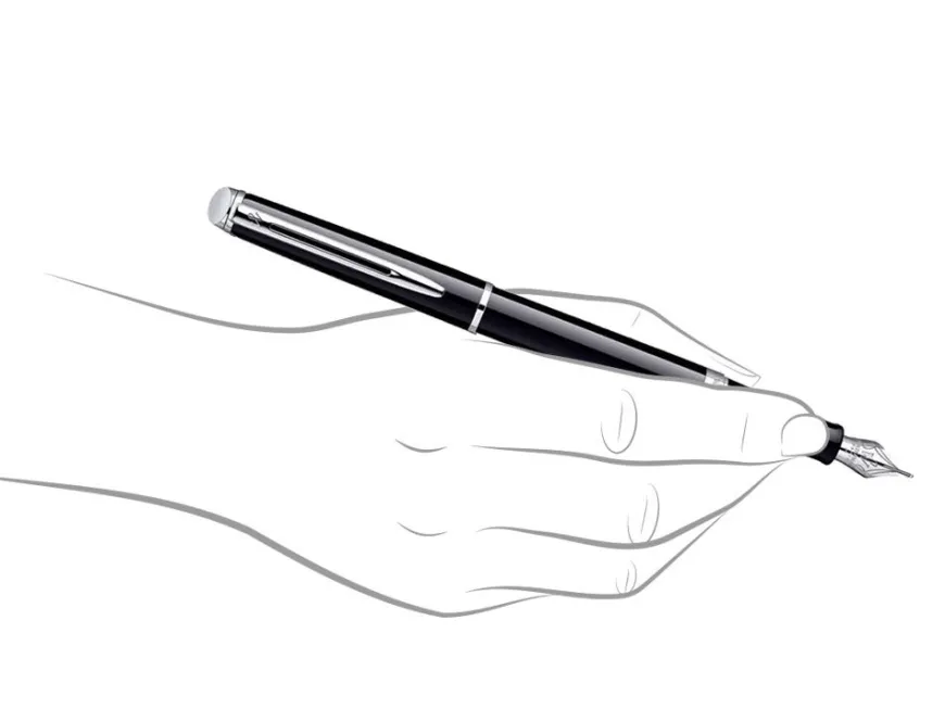 Waterman Hemisphere Black Chrome Trim Fountain Pen