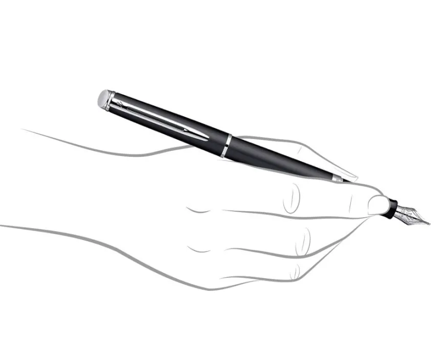 Waterman Hemisphere Matt Black Chrome Trim Fountain Pen