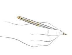 Waterman Hemisphere Stainless Steel Gold Trim Ballpoint Pen